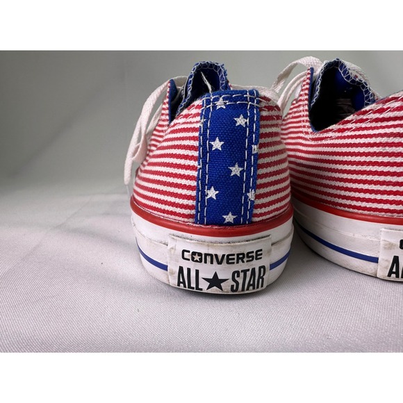 Converse Chuck Taylor All Star Stars and Stripes Patriotic Low Top M 8.5 W 10.5 - Picture 14 of 16